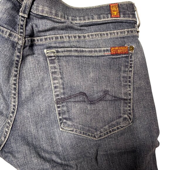 7FAM JOSEFINA SKINNY BOYFRIEND CROP 28 MEDIUM INDIGO - Picture 5 of 7